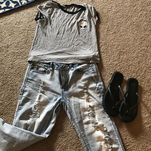 Distressed jeans